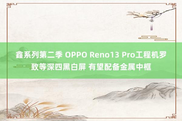 鑫系列第二季 OPPO Reno13 Pro工程机罗致等深四黑白屏 有望配备金属中框