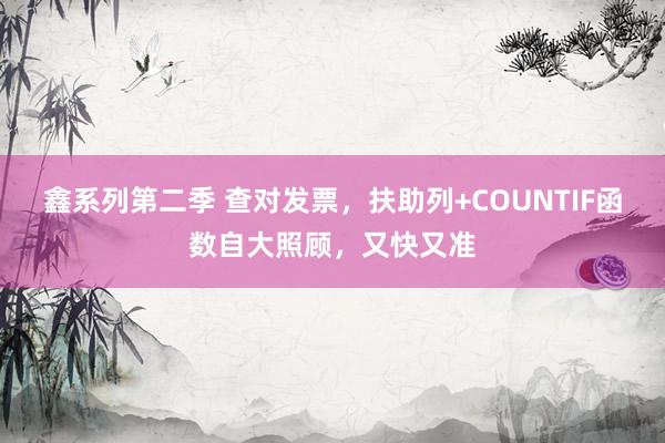 鑫系列第二季 查对发票，扶助列+COUNTIF函数自大照顾，又快又准