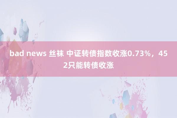 bad news 丝袜 中证转债指数收涨0.73%，452只能转债收涨