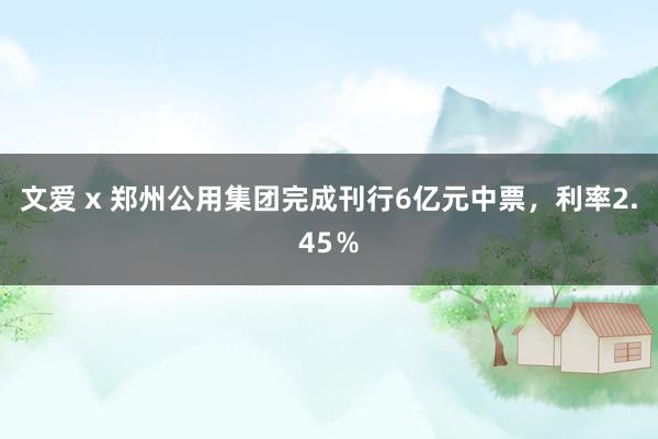 文爱 x 郑州公用集团完成刊行6亿元中票，利率2.45％