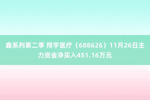 鑫系列第二季 翔宇医疗（688626）11月26日主力资金净买入451.16万元