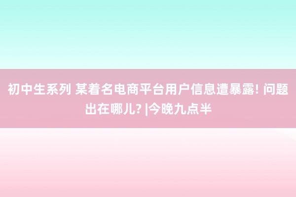初中生系列 某着名电商平台用户信息遭暴露! 问题出在哪儿? |今晚九点半